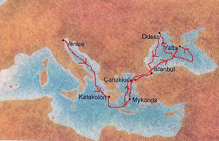 map.jpg - The route taken by our ship